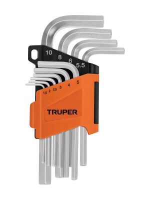 15536 - Juego 10 llaves allen mm punta hexagonal con organizador