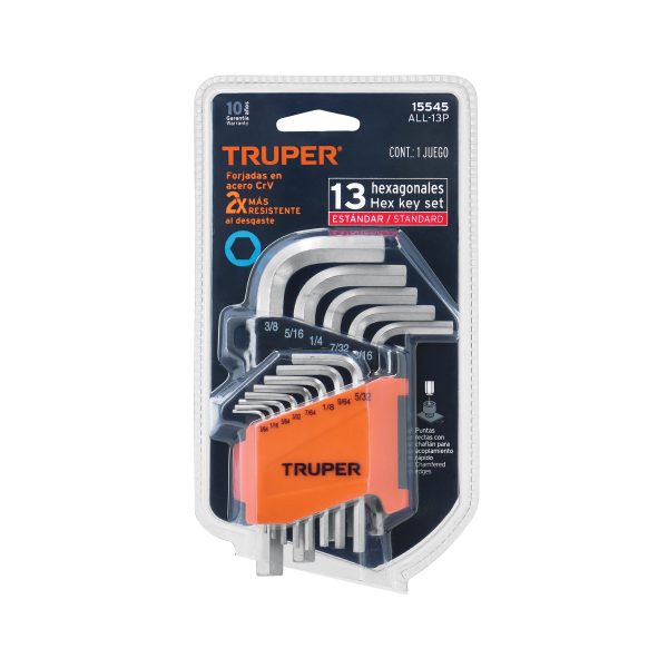 15545 - Juego 13 llaves allen std punta hexagonal con organizador