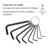 21851 - Juego de 8 llaves allen mm tipo llavero, punta hex, PRETUL