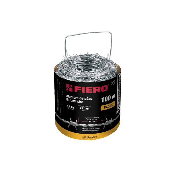 44884 - Rollo de alambre de púas 100m calibre 15.5, FIERO