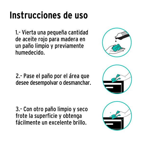 57071 - Aceite rojo para muebles, 480 ml, KLINTEK