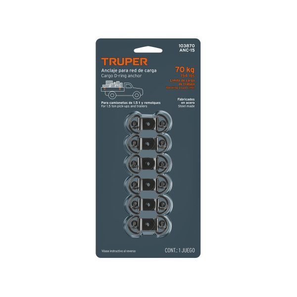 103870 - Blister con 12 anclajes para red de carga de 1.5 ton.