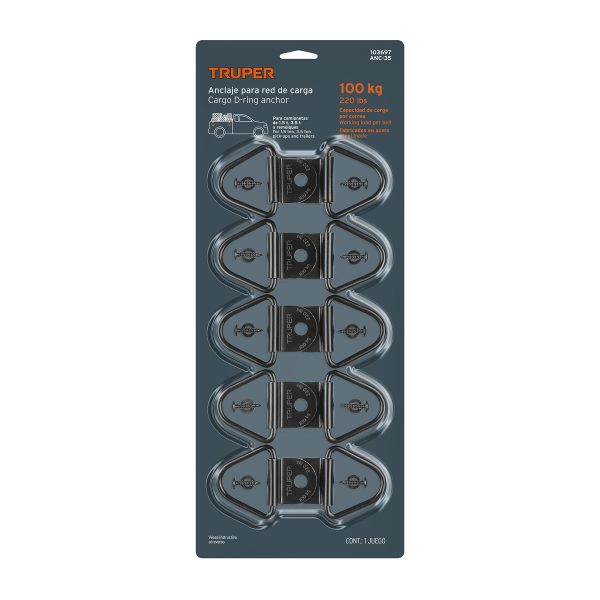 103697 - Blister con 10 anclajes para redes de carga de 3.5 ton.