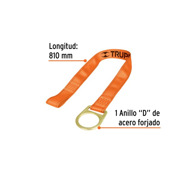 14470 - Ancla de conexión para arneses, 44 x 810 mm, ANSI, Truper