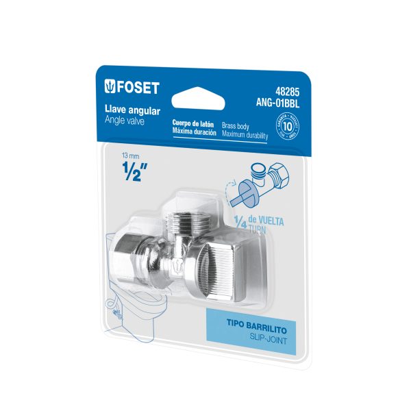 48285 - Llave angular de 1/2', 1/4 de vuelta, barrilito, blíster