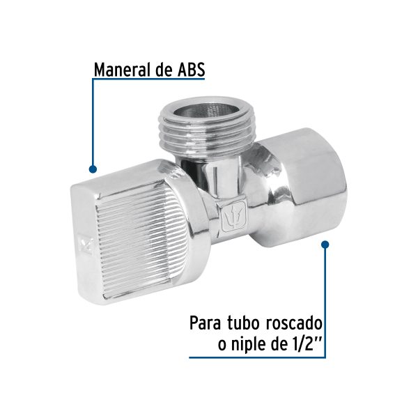 46299 - Llave angular de 1/2', 1/4 de vuelta, blíster, FOSET