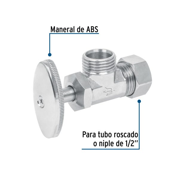 49104 - Llave angular de 1/2', de compresión, barrilito, blíster