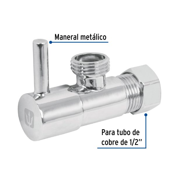 49113 - Llave angular, 1/4 vuelta, tipo barrilito, maneral palanca