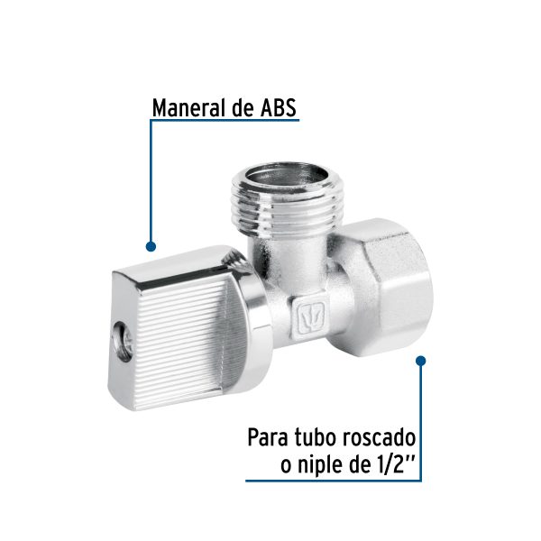 48286 - Llave angular de 1/2', 1/4 de vuelta, blíster, FOSET BASIC