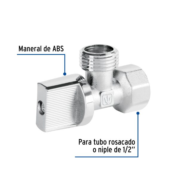 48028 - Llave angular de 1/2', 1/4 de vuelta, FOSET BASIC