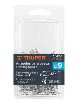 15456 - Blíster con 100 anzuelos para pesca # 9, Truper
