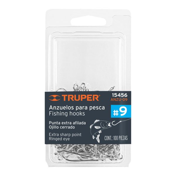 15456 - Blíster con 100 anzuelos para pesca # 9, Truper