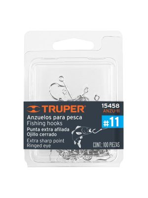 15458 - Blíster con 100 anzuelos para pesca # 11, Truper