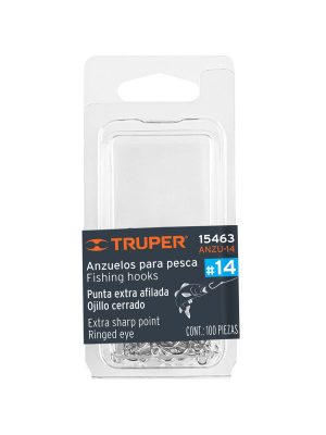 15463 - Blíster con 100 anzuelos para pesca # 14, Truper