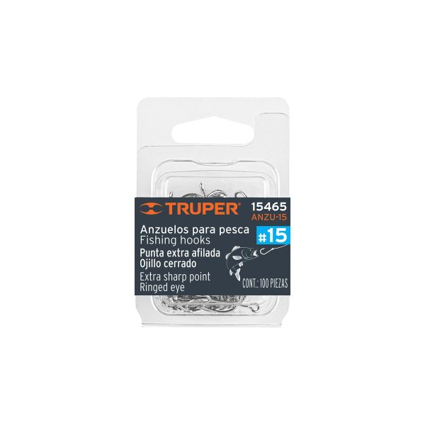 15465 - Blíster con 100 anzuelos para pesca # 15, Truper