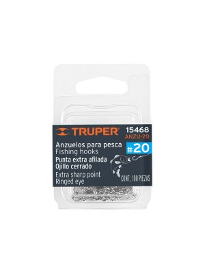 15468 - Blíster con 100 anzuelos para pesca # 20, Truper