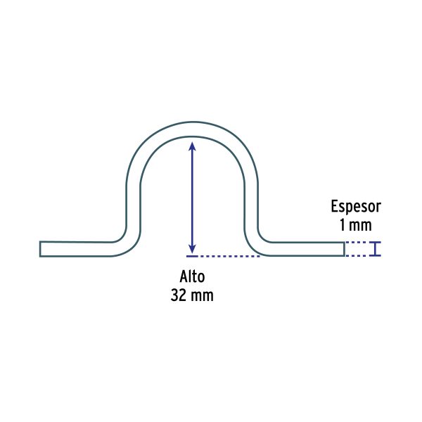 44474 - Bolsa c/10 abrazaderas tipo omega 1' p/tubo pared gruesa