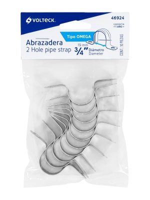 AO-3-4E1.jpg 46924 - Bolsa c/10 abrazaderas tipo omega 3/4' p/tubo pared delgada