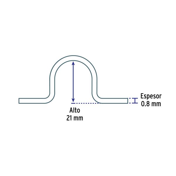 46924 - Bolsa c/10 abrazaderas tipo omega 3/4' p/tubo pared delgada