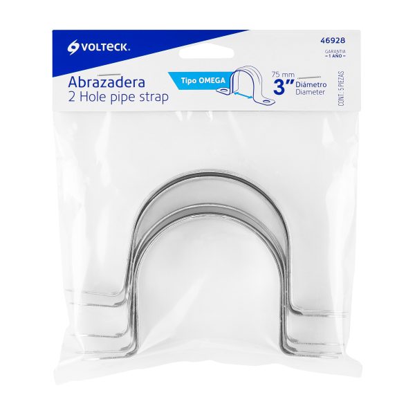 46928 - Bolsa c/5 abrazaderas tipo omega 3' p/tubo pared delgada