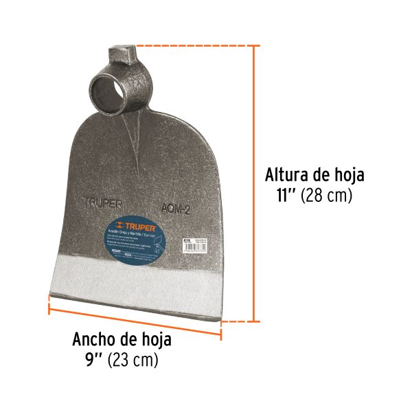 19980 - Azadón oreja y martillo No. 2 de 2.8 lb, sin mango, TRUPER