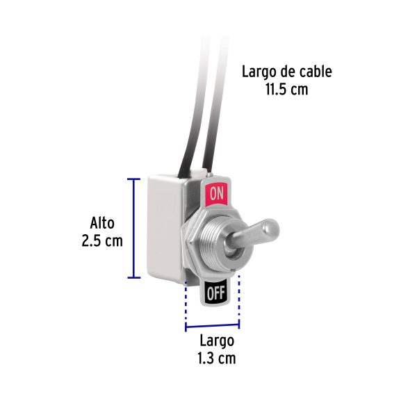 46444 - Interruptor de palanca con cable, Volteck