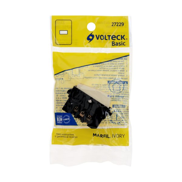 27229 - Interruptor de 3 vías, marfil, línea Volteck Basic