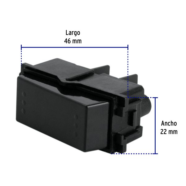 47608 - Interruptor de 3 vías, línea Italiana, color negro, Volteck