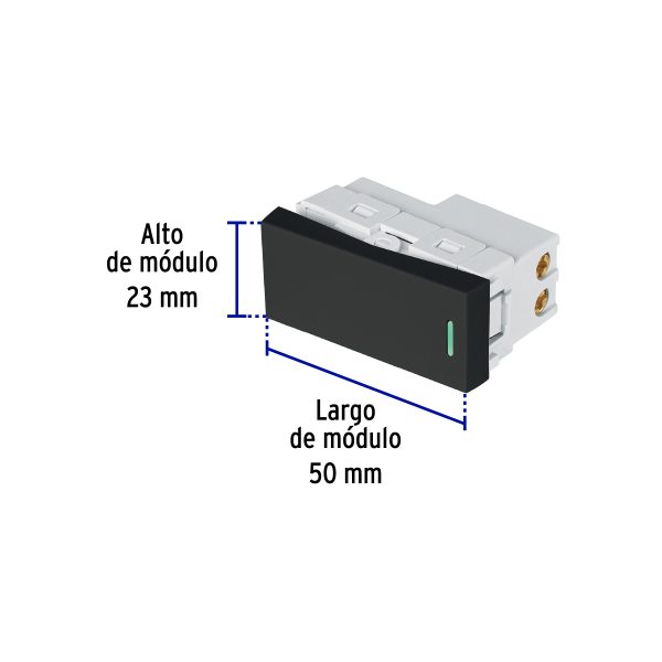 47876 - Interruptor de 3 vías negro de 1 módulo, línea Lisboa