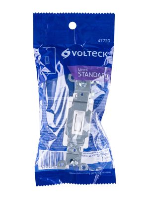 47720 - Interruptor vertical de palanca, 3 vías, Standard, blanco