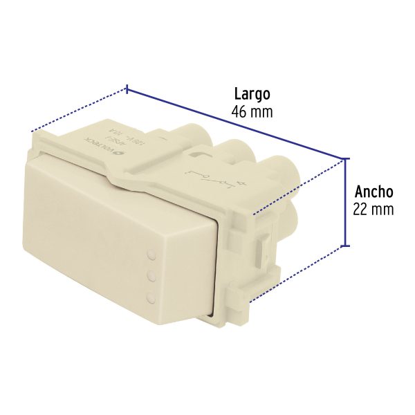48084 - Interruptor sencillo, línea Italiana, color marfil, Volteck