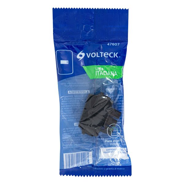 47607 - Interruptor sencillo, línea Italiana, color negro, Volteck