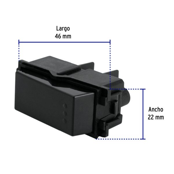 47607 - Interruptor sencillo, línea Italiana, color negro, Volteck