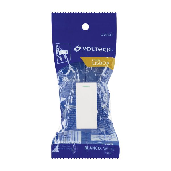 47940 - Interruptor sencillo blanco de 1 módulo, línea Lisboa