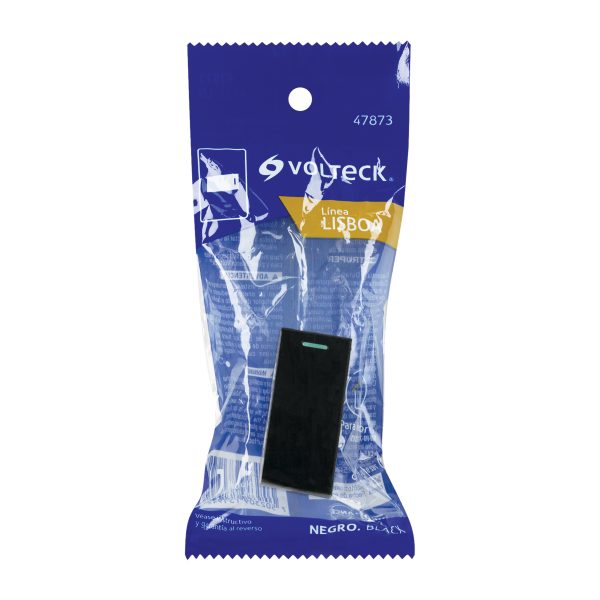 47873 - Interruptor sencillo negro de 1 módulo, línea Lisboa