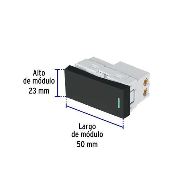 47873 - Interruptor sencillo negro de 1 módulo, línea Lisboa