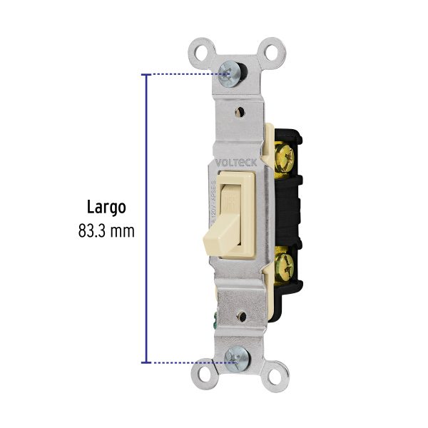 46000 - Interruptor vertical de palanca, Standard, marfil, Volteck
