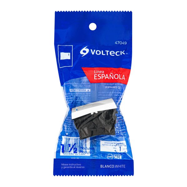 47049 - Interruptor de 3 vías, 1.5 módulos, línea Española, blanco