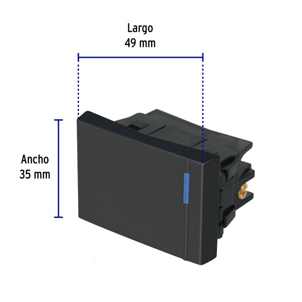 47986 - Interruptor sencillo 1.5 módulos, línea Española,color negro