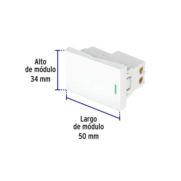 47941 - Interruptor sencillo blanco de 1.5 módulos, línea Lisboa