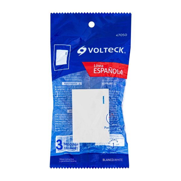 47050 - Interruptor de 3 vías, 3 módulos, línea Española, blanco