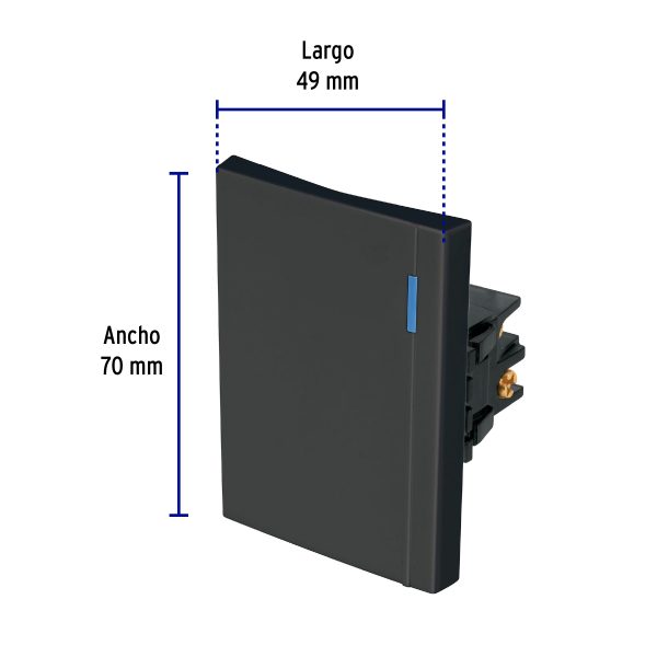 47990 - Interruptor de 3 vías, 3 módulos, línea Española, negro