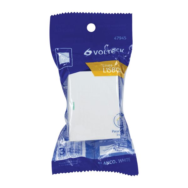 47945 - Interruptor de 3 vías blanco de 3 módulos, línea Lisboa