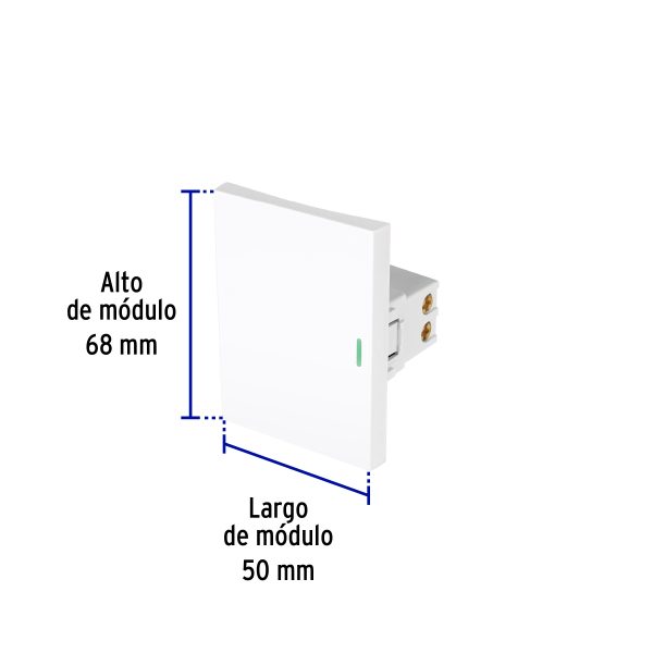 47945 - Interruptor de 3 vías blanco de 3 módulos, línea Lisboa