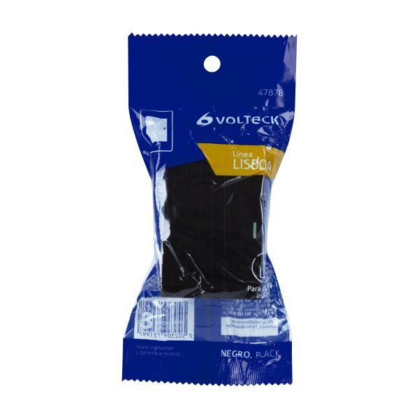 47878 - Interruptor de 3 vías negro de 3 módulos, línea Lisboa