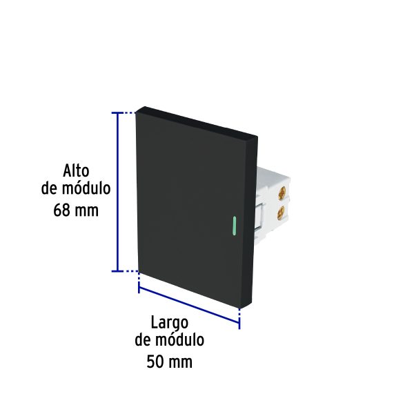 47878 - Interruptor de 3 vías negro de 3 módulos, línea Lisboa