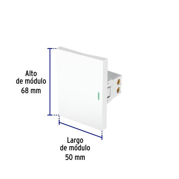 47942 - Interruptor sencillo blanco de 3 módulos, línea Lisboa