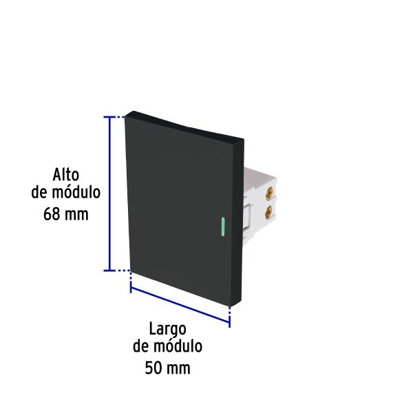 47875 - Interruptor sencillo negro de 3 módulos, línea Lisboa