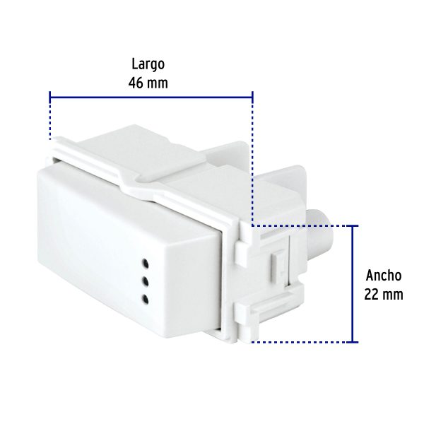 48054 - Interruptor de 3 vías con luz piloto, línea Italiana, blanco