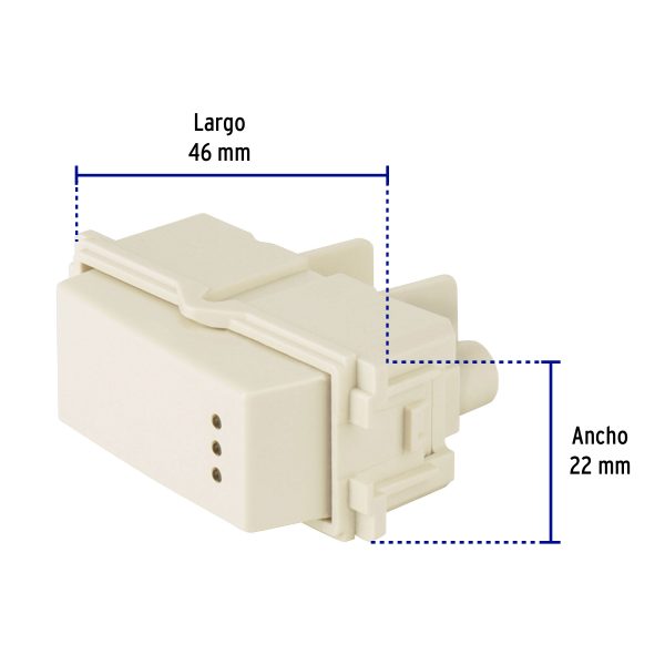 48056 - Interruptor de 3 vías con luz piloto, línea Italiana, marfil